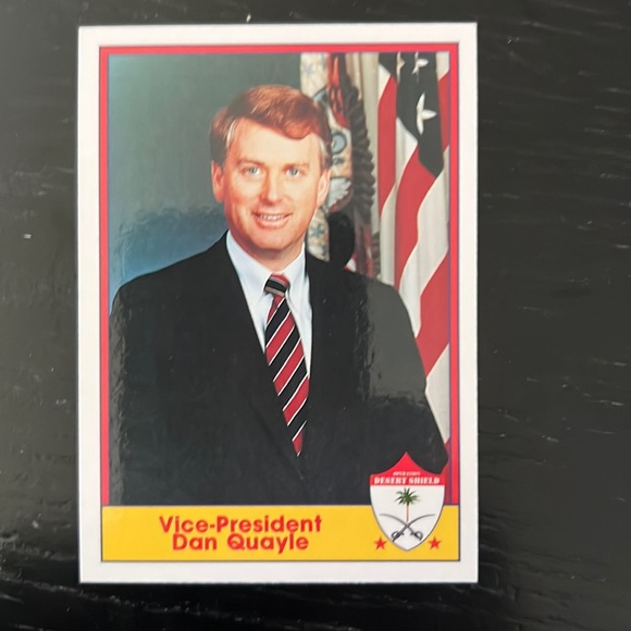 Desert Storm trading card. Vice-President Dan Quayle - Picture 1 of 3